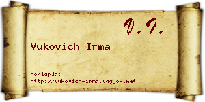 Vukovich Irma névjegykártya